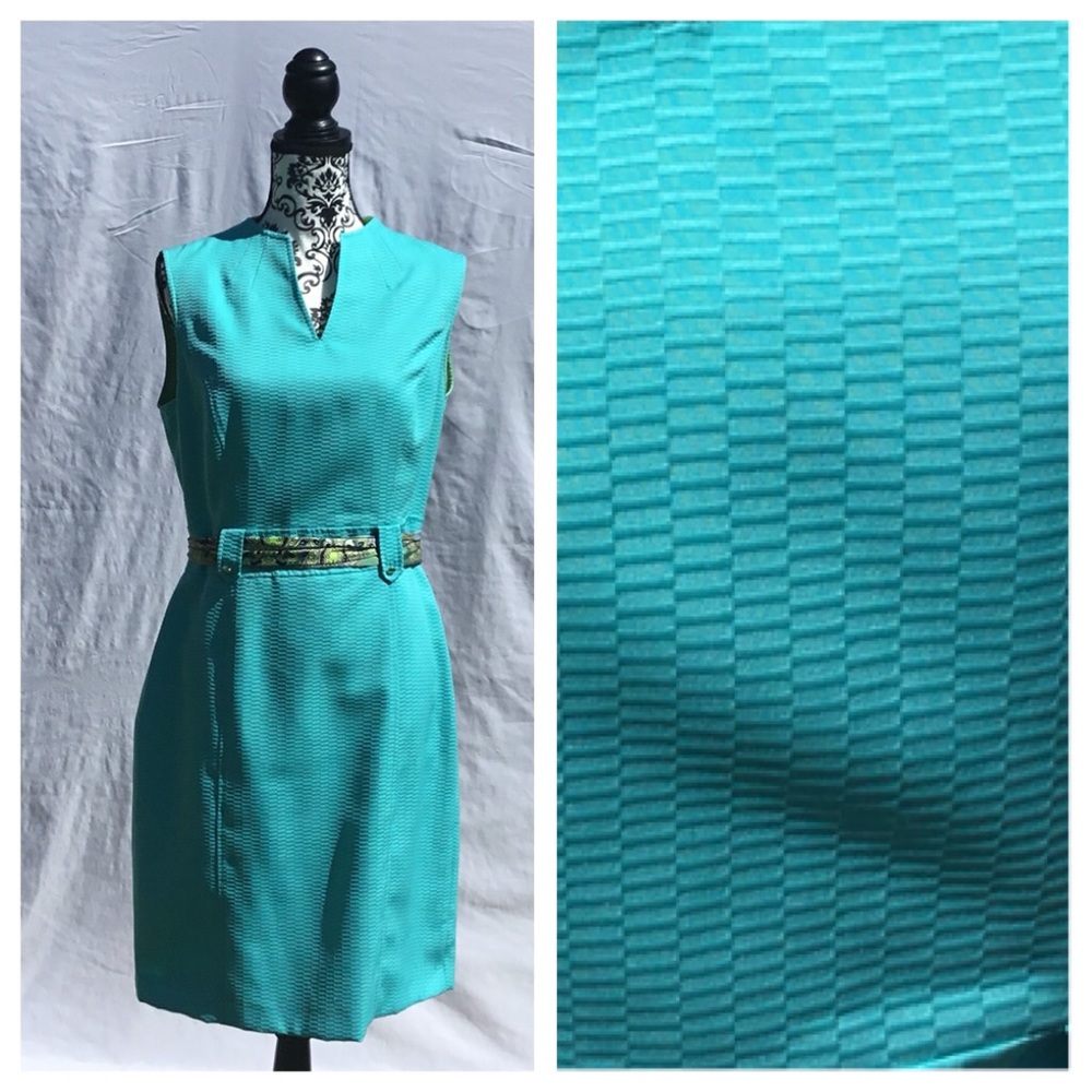 Tahari Arthur Levine Teal Shift Dress 👗